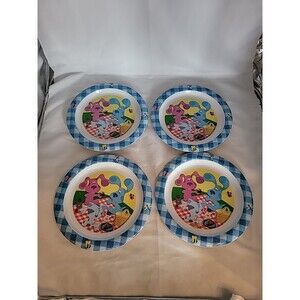 Lot Of 4 Vintage BLUES CLUES child's dinner plate by Zak Designs 8 1/2"